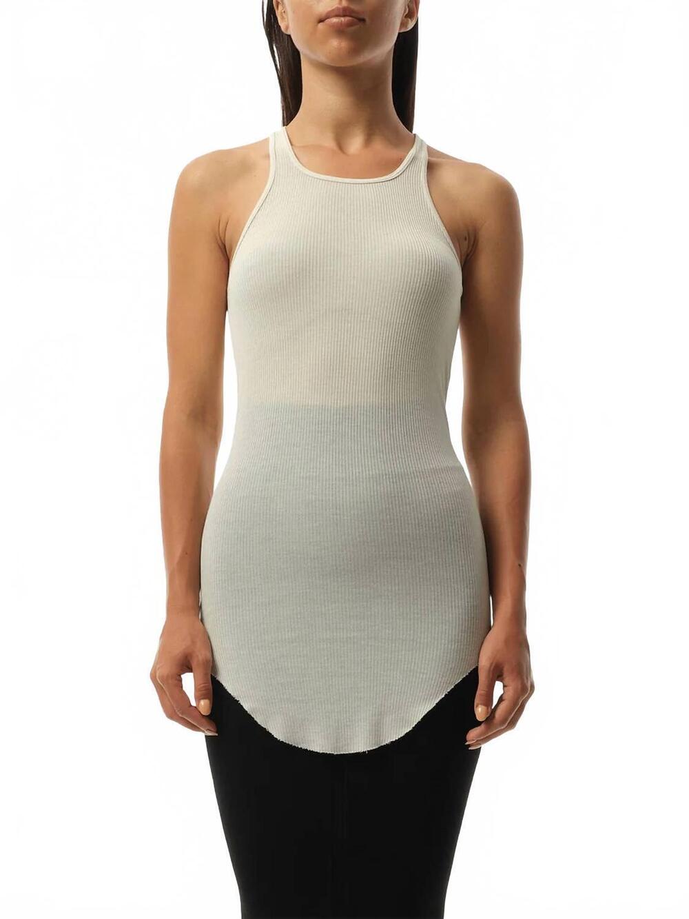 NEW RICK OWENS basic rib tank top in dinge